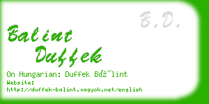 balint duffek business card